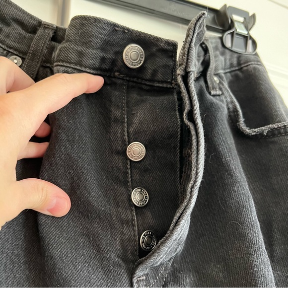 Free People Maggie Mid Rise Black Distressed Jeans - Picture 3 of 6